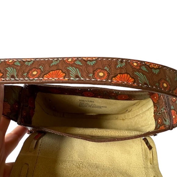 Anna Sui Anthropologie Leather Devon Floral Retro Crossbody Bag New - Picture 4 of 7